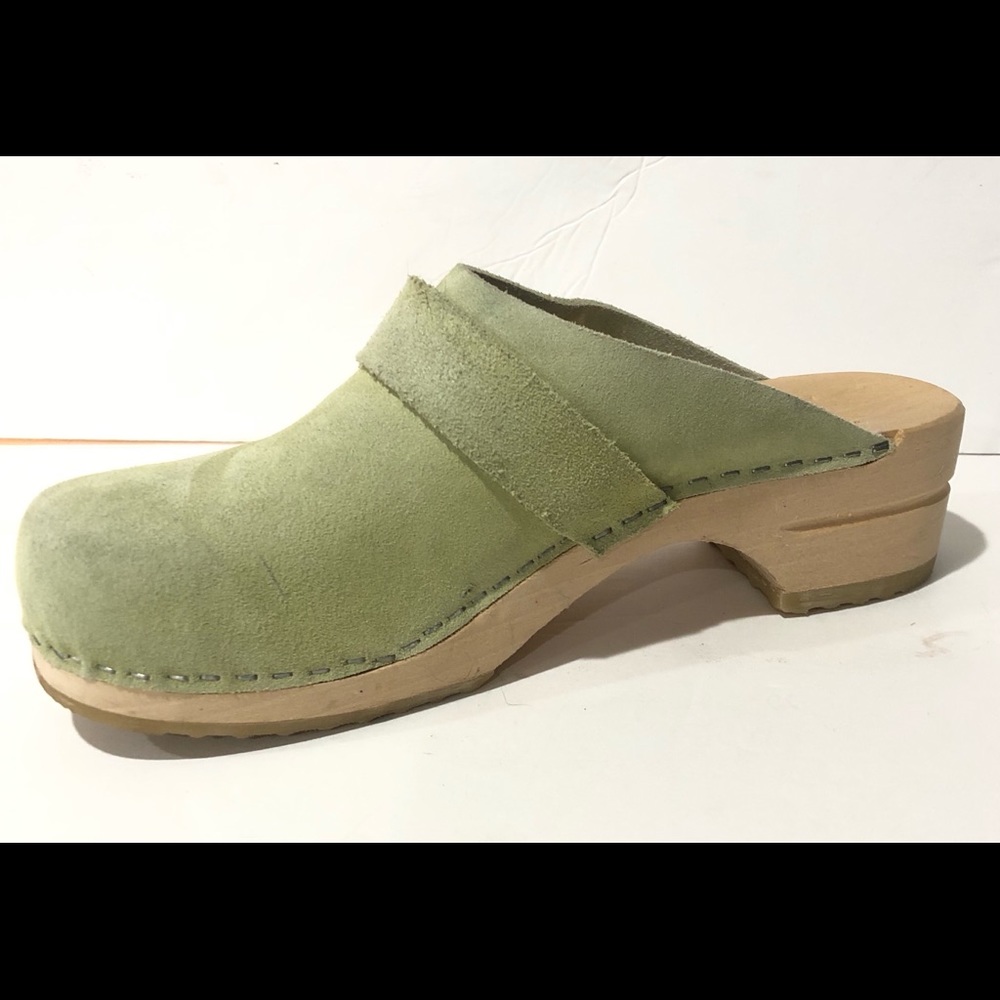 Noa Noa green suede Leather clogs size 41